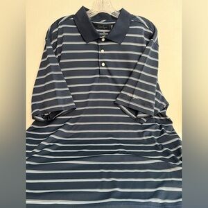 Walter Hagen 11 Majors Navy Striped Men's Golf Polo Shirt